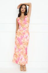 Floral Sunlight Maxi Dress Pink