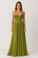 Women's Floral Lace Corset Maxi Dress